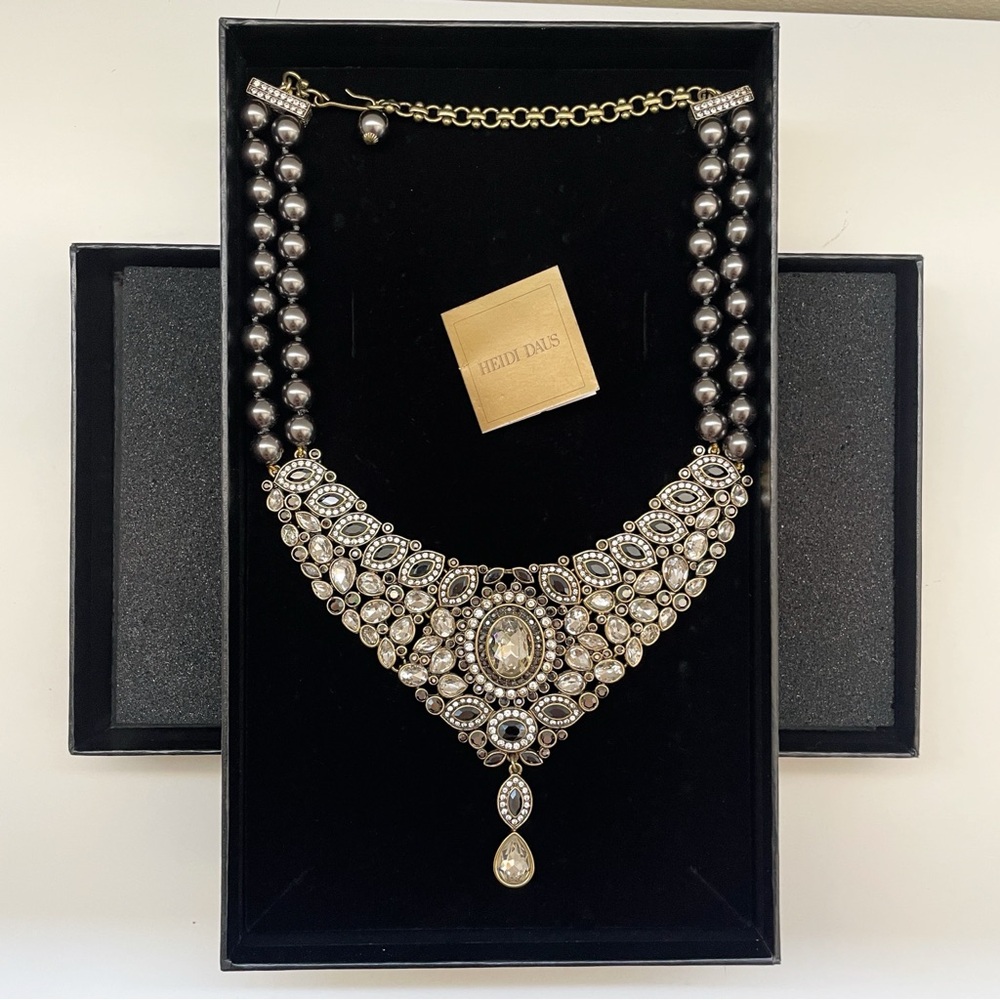 New Heidi Daus Crystal Necklace Worth Waiting For elaborate beaded statement